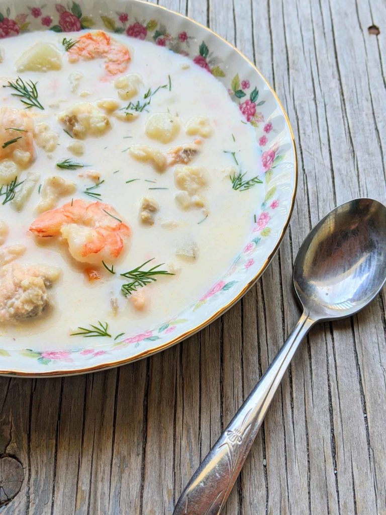 Nova Scotia Seafood Chowder in 20 Minutes - Bacon is Magic