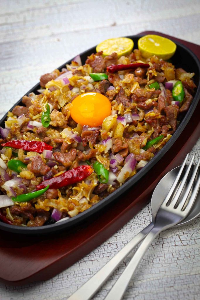 sizzling pork sisig, filipino cuisine