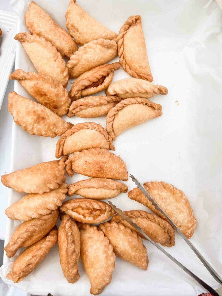 Filipino empanadas in Cebu, a traditional delicacy on a white background