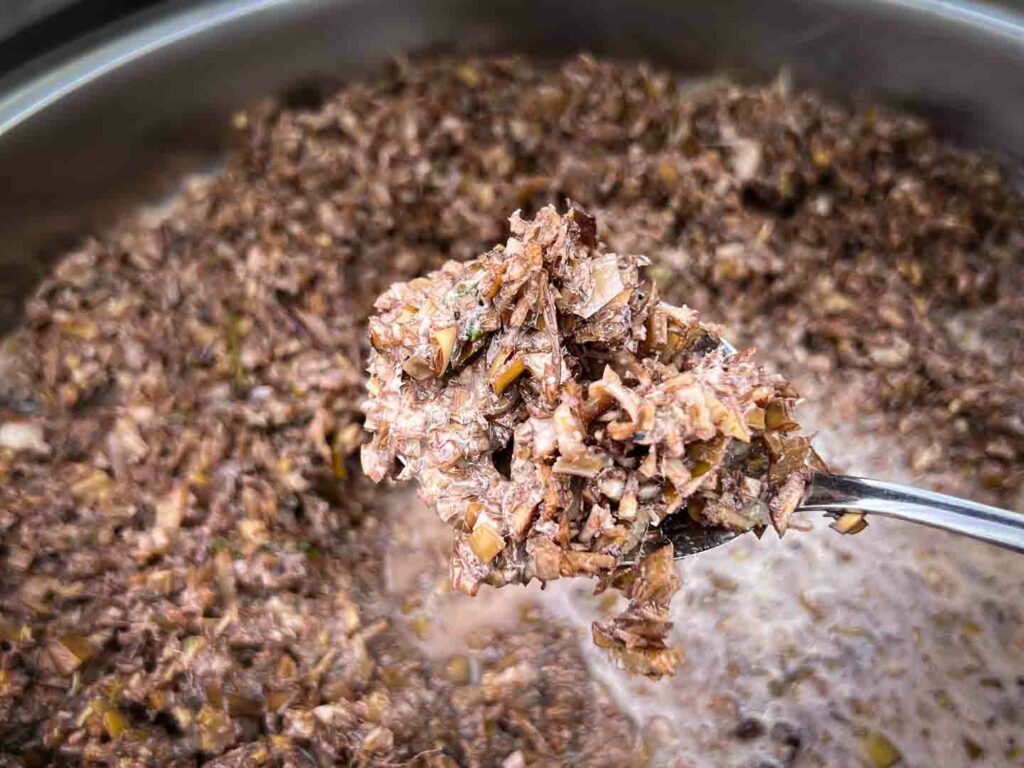 Banana blossom in coconut, a traditional South Cebu food