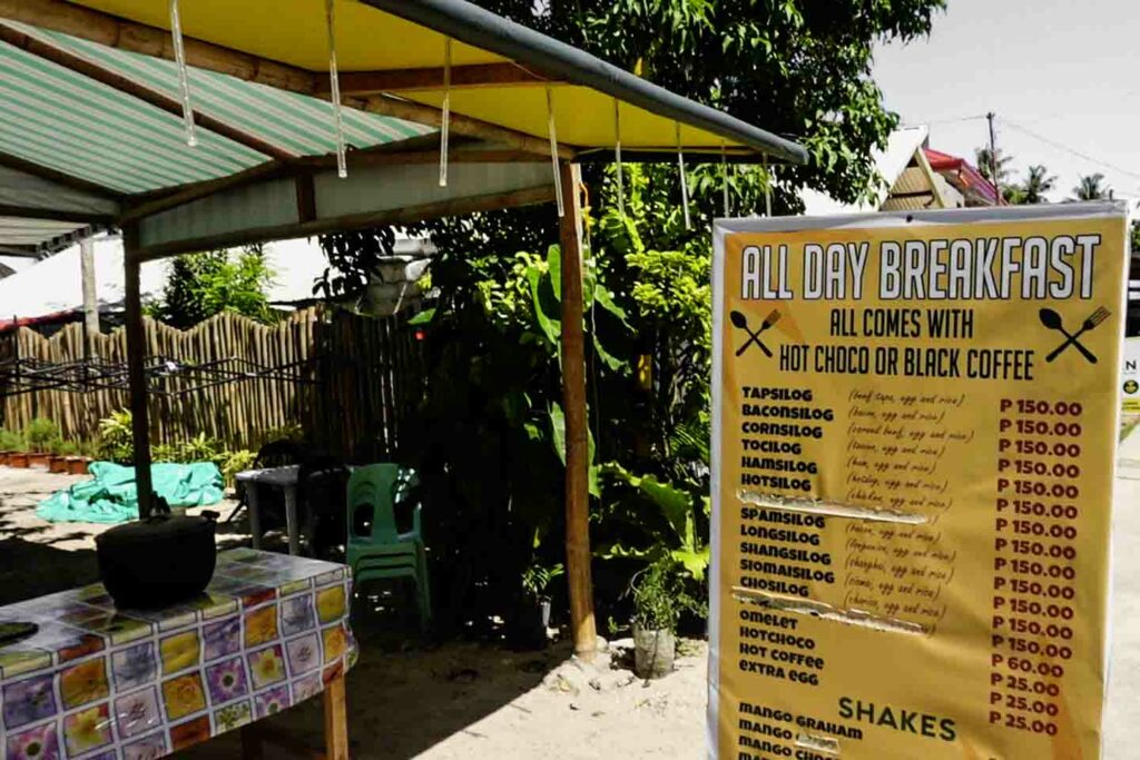 sign for all day breakfast siquijor