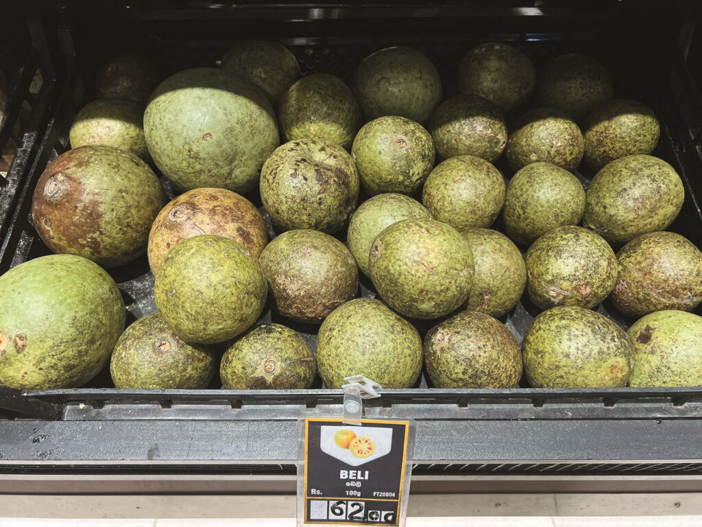 Beli fruits in Sri Lanka at the supermarket