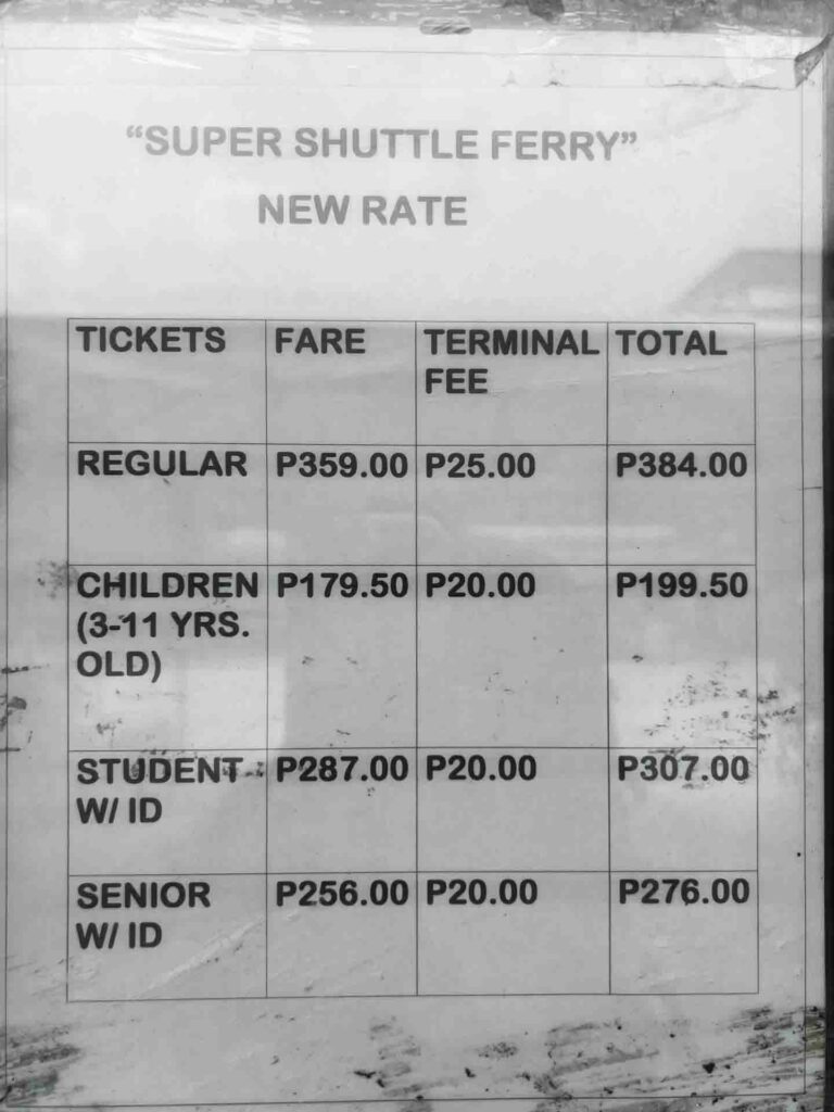 Bantayan Island ferry prices