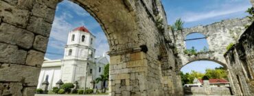 Oslob Heritage Park the Church Our Lady of Conception Church in view from the Cuartel