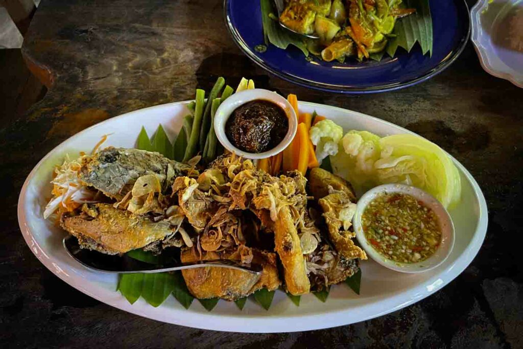 ayutthaya snakefish on wooden table