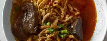 Close up of Chiang Rai food called khao soi