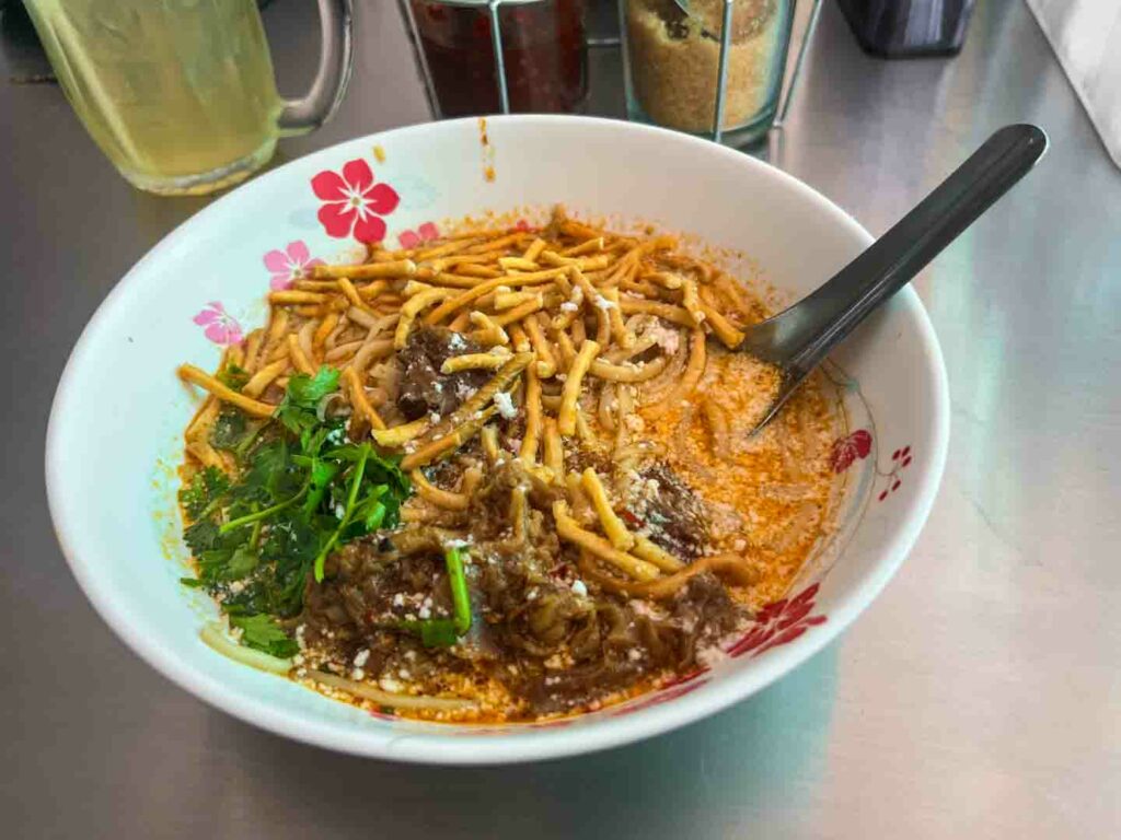 khao soi islam Chiang Mai original recipe in a bowl with beef