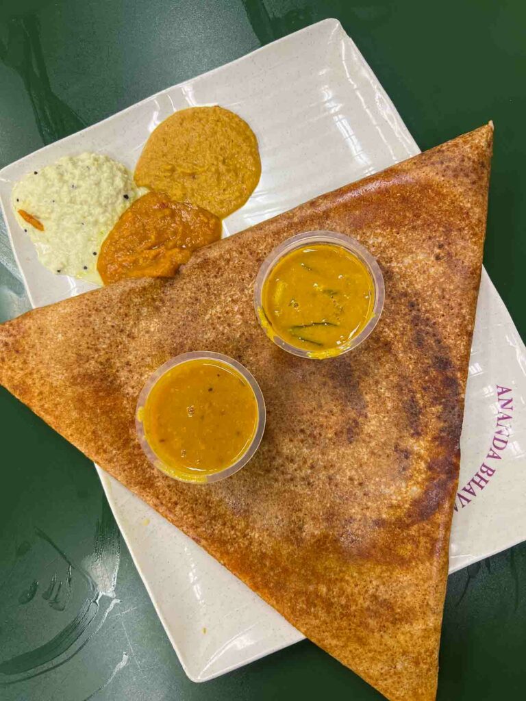 masala Thosai on table, famous Little India Singapore food