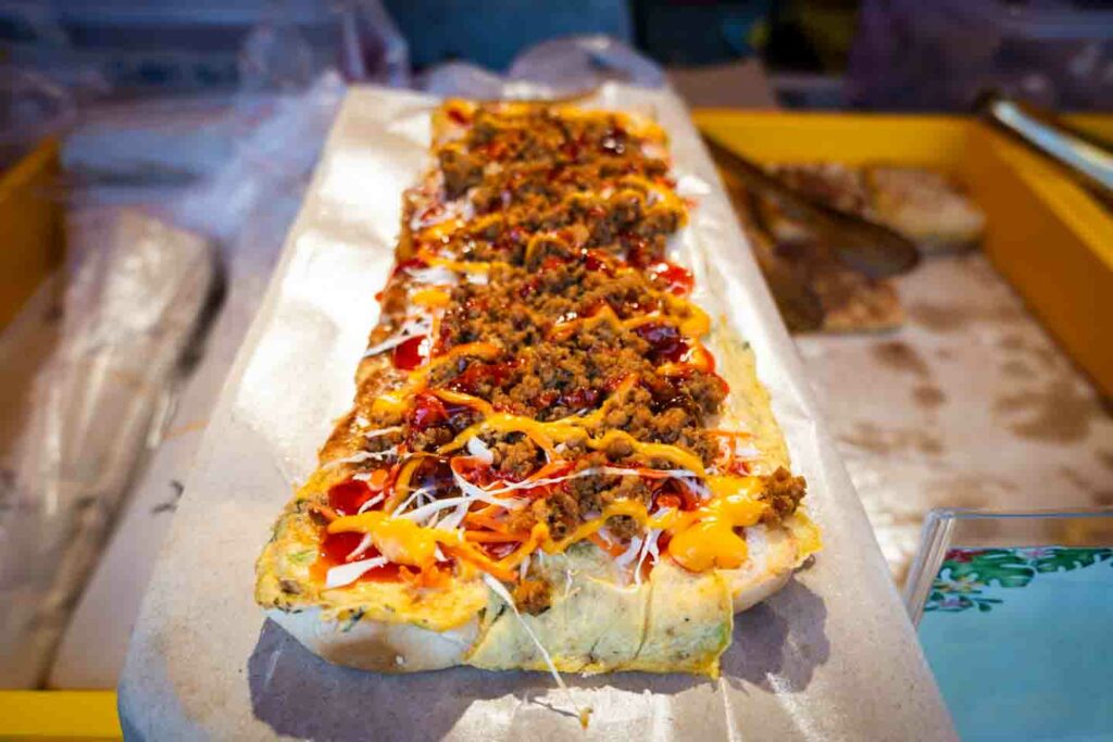 Roti John, a popular street food in Malaysia