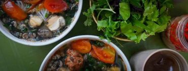 Street food in Hanoi snail soup