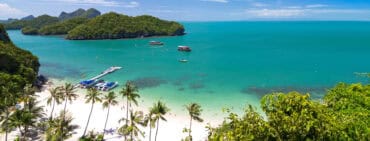 One of the most beautiful beaches in Koh Samui aerial shot