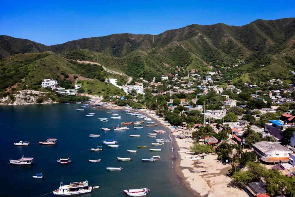 taganga Colombia drone view